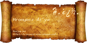 Hronyecz Éva névjegykártya